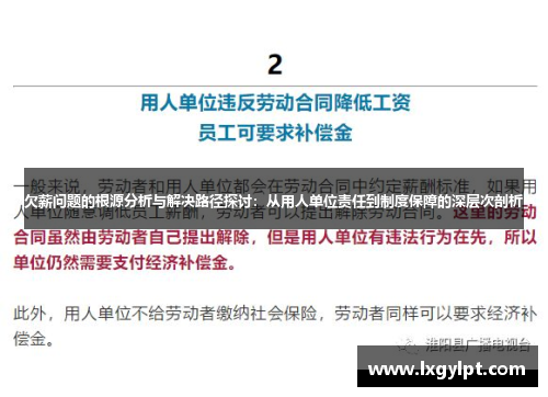 欠薪问题的根源分析与解决路径探讨：从用人单位责任到制度保障的深层次剖析